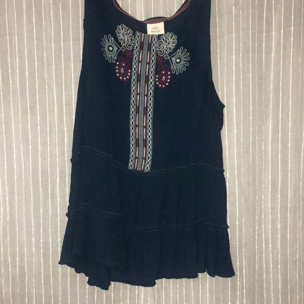 Beautiful Teal and Embroidered Knox Rose Top